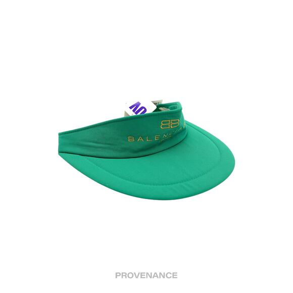 ? Balenciaga BB Logo Embroidered Visor - Green Vintage NOS